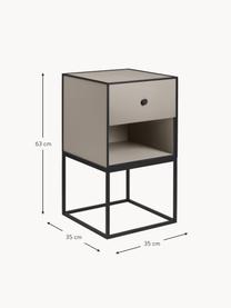 Modul z dreva a kovu Frame, Hnedosivá, čierna, Ø 35 x V 63 cm