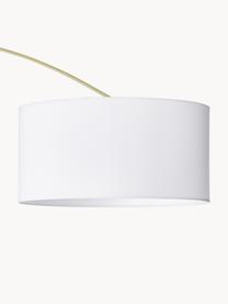 Grand lampadaire arc moderne Niels, Blanc, couleur laitonnée, haut. 218 cm