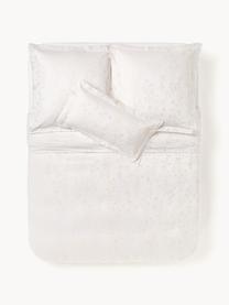 Copripiumino in raso di cotone con motivo jacquard Hurley, Bianco crema, beige chiaro, Larg. 200 x Lung. 200 cm
