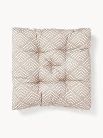 Coussin de chaise avec motif graphique Milano, Beige, blanc, larg. 40 x long. 40 cm