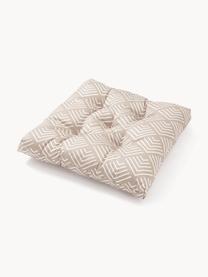 Coussin de chaise avec motif graphique Milano, Beige, blanc, larg. 40 x long. 40 cm