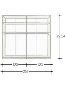 Schwebetürenschrank Oliver mit 2 Türen, inkl. Montageservice, Korpus: Holzwerkstoffplatten, lac, Beige, 252 x 225 cm