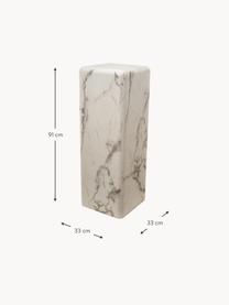 Dekorativní sloup v mramorovém vzhledu Look, Polyresin potažený melaminovou fólií, Bílá, mramorovaná, Š 33 cm, V 91 cm