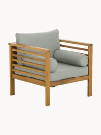 Set lounge para exterior de madera de acacia Bo, 4 pzas., Tapizado: poliéster (resistente a l, Estructura: madera de acacia maciza a, Tejido gris, acacia, Set de diferentes tamaños
