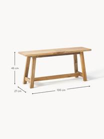 Banc en bois de teck Lawas, Bois de teck recyclé, finition naturelle

Ce produit est fabriqué à partir de bois certifié FSC® issu d'une exploitation durable, Bois de teck, larg. 100 x prof. 27 cm