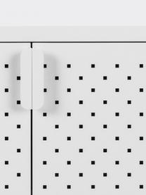 Kleines Metall-Sideboard Neptun mit Türen, Metall, pulverbeschichtet, Weiss, B 82 x H 80 cm