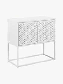 Kleines Metall-Sideboard Neptun, Metall, pulverbeschichtet, Weiß, B 82 x H 80 cm