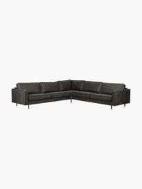 Sofá rinconera extra grande de cuero reciclado Hunter, Tapizado: 70% cuero reciclado, 30% , Estructura: madera de pino maciza con, Patas: metal con pintura en polv, Cuero gris pardo, An 285 x F 285 cm