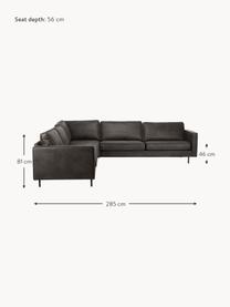 XL-Wohnlandschaft Hunter aus recyceltem Leder, Bezug: 70% recyceltes Leder, 30%, Gestell: Massives Kiefernholz, hoc, Leder Anthrazit, B 285 x T 285 cm