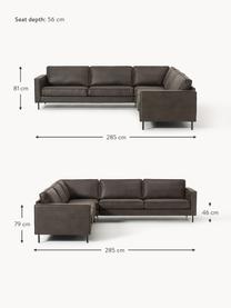 XL-Wohnlandschaft Hunter aus recyceltem Leder, Bezug: 70% recyceltes Leder, 30%, Gestell: Massives Kiefernholz, hoc, Leder Anthrazit, B 285 x T 285 cm