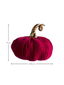 Calabaza decorativa de terciopelo Pumpis, 15% poliresina, 35% acrílico, 25% poliéster, 25% relleno de arena de cuarzo, Rojo, Ø 16 x Al 15