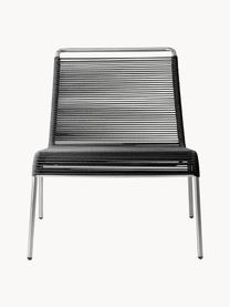 Gartensessel Teglgård, Sitzfläche: Schnur, Gestell: Metall, beschichtet, Schwarz, Silberfarben, B 71 x T 66 cm