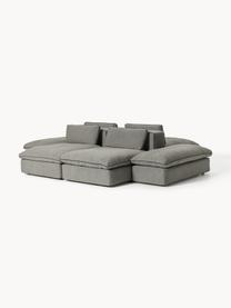 Sofa modułowa Felix, Tapicerka: 100% poliester Dzięki tka, Nogi: tworzywo sztuczne Ten pro, Ciemnoszara tkanina, B 320 x T 250 cm