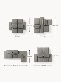 Sofa modułowa Felix, Tapicerka: 100% poliester Dzięki tka, Nogi: tworzywo sztuczne Ten pro, Ciemnoszara tkanina, B 320 x T 250 cm