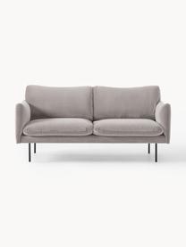 Samt-Sofa Moby (2-Sitzer), Bezug: Samt (Hochwertiger Polyes, Gestell: Massives Kiefernholz, Bir, Füße: Metall, pulverbeschichtet, Samt Greige, B 170 x T 95 cm