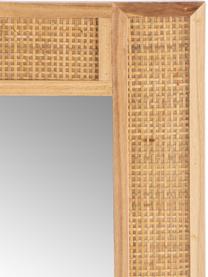 Wandspiegel Molly aus Rattan, Rahmen: Rattan, Rückseite: Mitteldichte Holzfaserpla, Spiegelfläche: Spiegelglas, Helles Holz, B 50 x H 120 cm