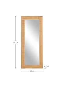 Miroir mural rotin Molly, Bois clair, larg. 50 x long. 120 cm