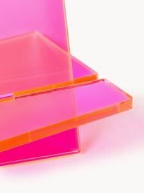 Boekenstandaard Crystal, B 27 x H 25 cm, Acrylglas, Roze, semi-transparant, B 27 x H 25 cm