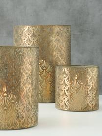 Set de portavelas artesanales de metal Marifa, 3 uds., Metal pintado, Dorado, Set de diferentes tamaños