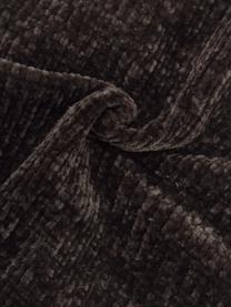Zachte chenille kussenhoes Beckett in donkergrijs, 100% polyester, Donkergrijs, B 45 x L 45 cm