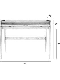 Holz-Schreibtisch Barbier mit rollbarer Abdeckung und geriffelter Front, Schwarz, 110 x 85 cm