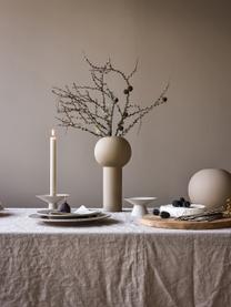 Svietnik na čajovú sviečku s matným povrchom Uma, Nehrdzavejúca oceľ, práškový náter, Lomená biela, Ø 14 x V 7 cm