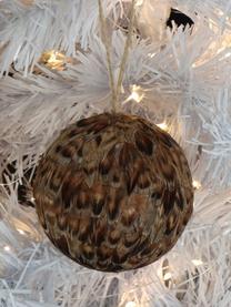Décorations de sapin de Noël Feather Ball, 2 pièces, Plumes, Tons bruns, Ø 8 cm