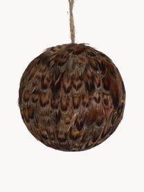 Kerstboomhanger Feather Ball, 2 stuks, Veren, Bruintinten, Ø 8 cm