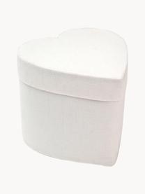 Dárková krabička Heart, Bavlna, Bílá, Š 10 cm, V 9 cm