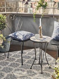 Tavolino da giardino con mosaico Catona, Struttura: metallo rivestito, Blu, beige, nero, Ø 38 x Alt. 55 cm