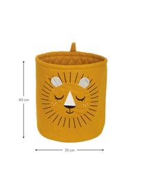 Kosz do przechowywania Lion, Tapicerka: 100% bawełna, Żółty, Ø 35 x W 40 cm