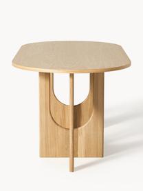 Mesa de comedor ovalada Apollo, tamaños diferentes, Tablero: chapa de roble lacada, Patas: roble lacado, metal Este , Madera de roble, An 180 x F 90 cm