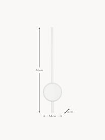 Applique a LED Clock, Struttura: alluminio rivestito, Bianco, Larg. 14 x Alt. 61 cm