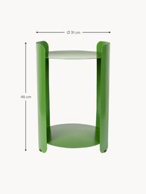Kulatý kovový odkládací stolek Navagio, Potažený kov, Zelená, Ø 31 cm, V 46 cm