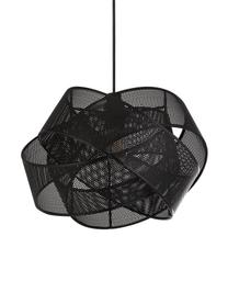 Malá závesná lampa z kovu Twist, Čierna, Ø 28 x V 20 cm