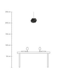 Kleine hanglamp Twist van metaal, Lampenkap: gecoat metaal, Baldakijn: gecoat metaal, Zwart, Ø 28 x H 20 cm