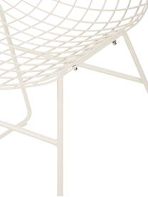 Sedia in metallo bianco crema Wire, Metallo verniciato a polvere, Bianco crema, Larg. 47 x Prof. 54 cm