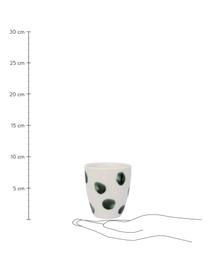 Mug peint à la main Sparks, 2 pièces, Grès cérame, Blanc, vert, Ø 8 cm