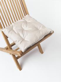 Outdoor stoelkussen Ortun, Bekleding: 100% polyacryl, spingever, Lichtbeige, B 40 x L 40 cm