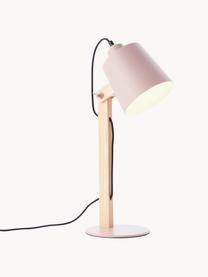 Grande lampe de bureau avec pied en bois Swivel, Rose, bois clair, larg. 16 x haut. 52 cm