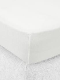 Drap-housse en jersey élasthanne pour surmatelas Lara, 95 % coton, 5 % élasthanne, Blanc crème, larg. 95 x long. 200 cm, haut. 15 cm