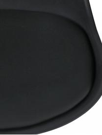 Bureaustoel Korsika met gestoffeerde zitvlak, Zitvlak: kunstleer, Frame: verchroomd metaal, Wieltjes: kunststof, Zwart, chroomkleurig, B 47 x D 46 cm