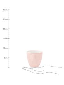 Ručně vyrobený pohárek s reliéfním vzorem Alice, 2 ks, Kamenina, Růžová, Ø 10, V 9 cm, 300 ml