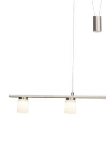 Grosse LED-Pendelleuchte Betsy aus Glas, Lampenschirm: Glas, Baldachin: Metall, Silberfarben, Weiss, 90 x 90 cm