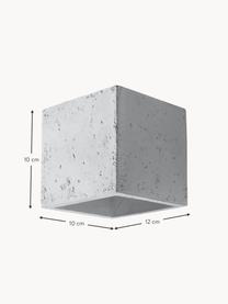 Aplique artesanal de cemento Quad, Cemento, Gris claro, An 10 x Al 10 cm