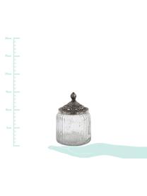 Opbergpot Alhambra , Pot: glas, Deksel: metaal, Transparant, zilverkleurig, Ø 10 x H 15 cm
