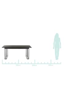 Massivholz Esstisch Grant in Schwarz, Tischplatte: Massives Mangoholz, gebür, Gestell: Metall, pulverbeschichtet, Schwarz, B 180 x T 90 cm