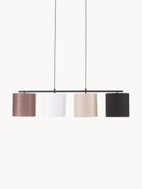 Grande suspension design en tissu Valiz, Noir, beige, blanc, brun, larg. 110 x prof. 25 cm