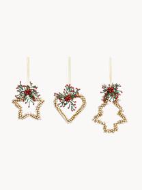 Adornos navideños Ornament, 6 uds., Dorado, rojo, verde, Set de diferentes tamaños