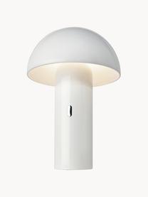 Kleine mobiele LED tafellamp Svamp, dimbaar, Kunststof, Wit, Ø 16 x H 25 cm